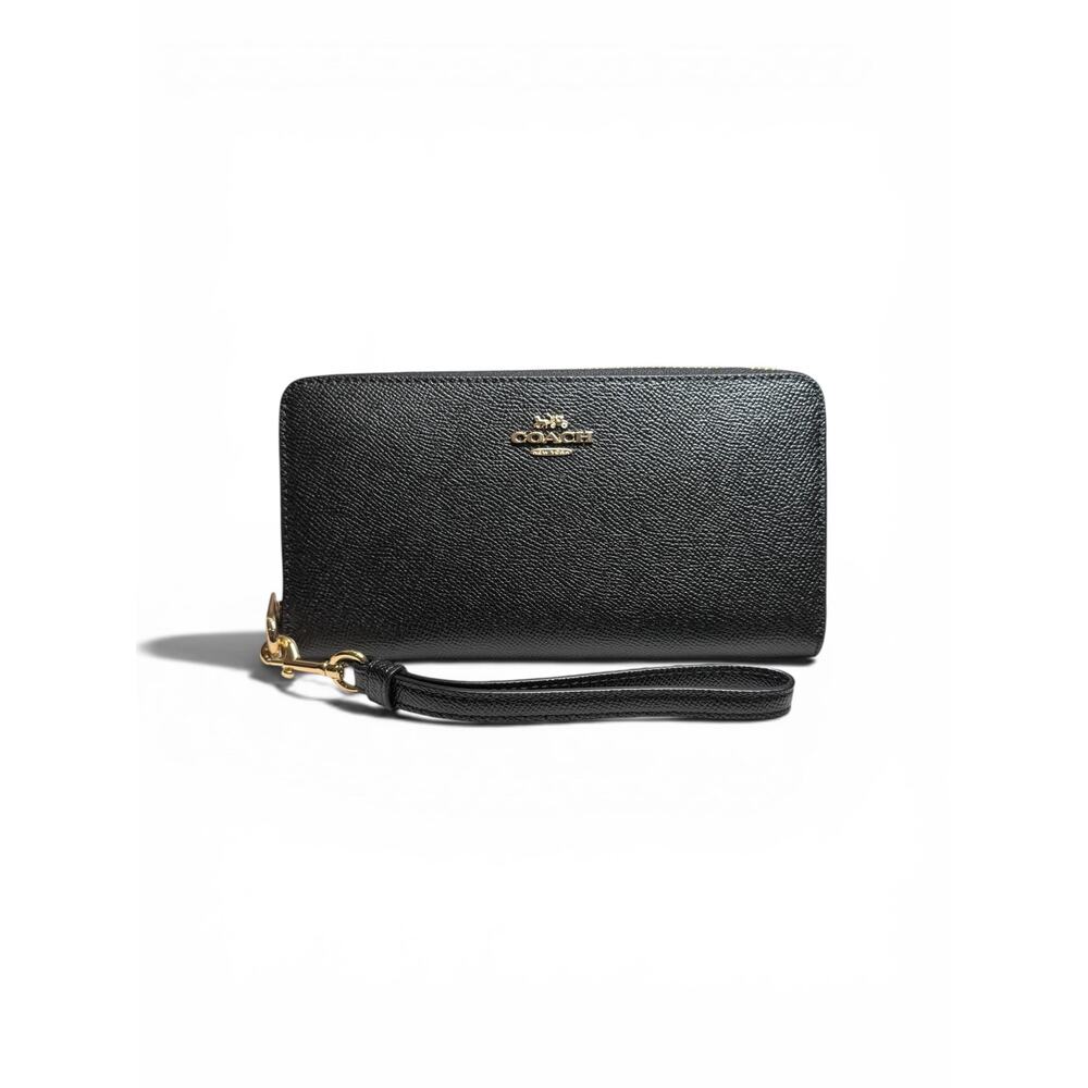 NWT Coach Long Zip Around Wallet C3441 Black
